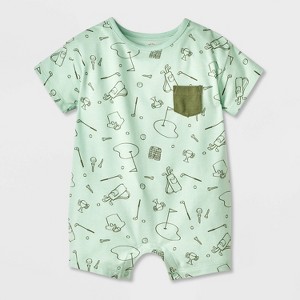 Baby Boys' Pocket Short Sleeve Romper - Cat & Jack™ - 1 of 4