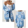 Coolmee Women's Long Sleeve Open Front Cardigans Floral Color Block Loose Knit Sweaters Outwear Coat - 4 of 4