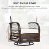 Chic Crate - 3-Piece Rattan Patio Set - Modern Swivel Chairs & Square Table, Weather-Resistant Chat Group for Garden/Balcony/Poolside (Brown) - 3 of 4
