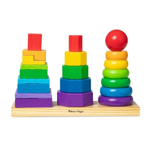 Melissa & Doug Geometric Stacker - Wooden Educational Toy : Target