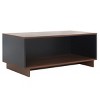 Merrick Media Stand - MED9302 - Walnut/Black - Safavieh - 3 of 4