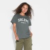 Women's Salem Boyfriend Short Sleeve Graphic T-Shirt - Gray - 2 of 3