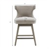 OUTSUPPLY Swivel Counter Stool, 360° Rotation, Solid Wood Legs & Silver Nailhead Trim - 2 of 4