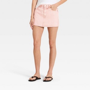 Women's Stripe Denim Skirt - Universal Thread™ Red/White : Target