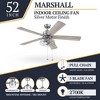 Prominence Home 52 Inch Ceiling Fan, Industrial Indoor Light Fixture, Pull Chain, LED Bulbs and 3 Mounting Options, Marshall, Pewter - 2 of 4