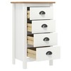 vidaXL Sideboard Hill White 18.1"x13.8"x31.5" Solid Pine Wood - 3 of 4