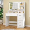 USIKEY Makeup Vanity Desk with LIighted Mirror, Vanity Desk with 5 Drawers, 3 Color Modes & Adjustable Brightness Dressing Table, Bedroom - 4 of 4