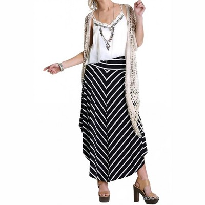 Women's Bohemian Striped Midi Skirt - umgee