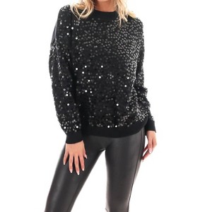 Women's Shimmer Season Sequin Sweater - SHE + SKY - 1 of 3