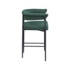 Meridian Furniture,Malin Green Boucle Fabric Counter Stool, Set of 2 - 3 of 4