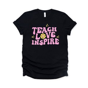 Simply Sage Market Women's Teach Love Inspire Flowers Short Sleeve Graphic Tee - 1 of 4