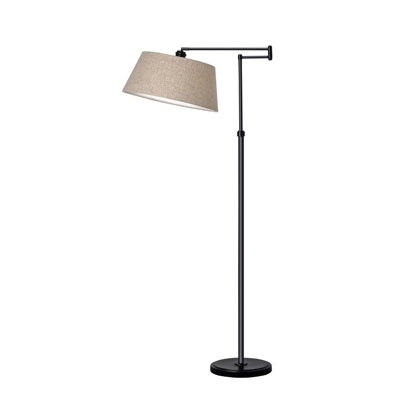 Traditional Oil Rubbed Swing Arm Floor Lamp Brown - Threshold™, 1 of 11