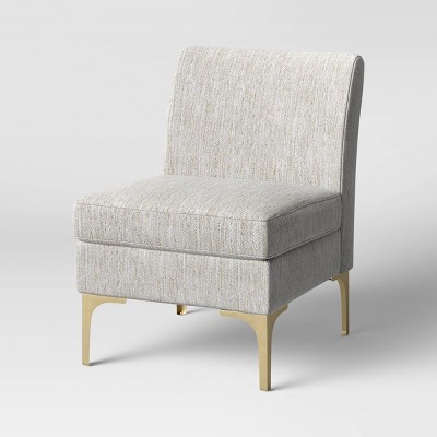 Joslyn Brass Leg Accent Chair Gray Woven - Project 62™
