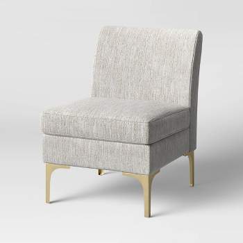 Joslyn Brass Leg Fully Assembled Accent Chair Gray Woven (FA) - Project 62™
