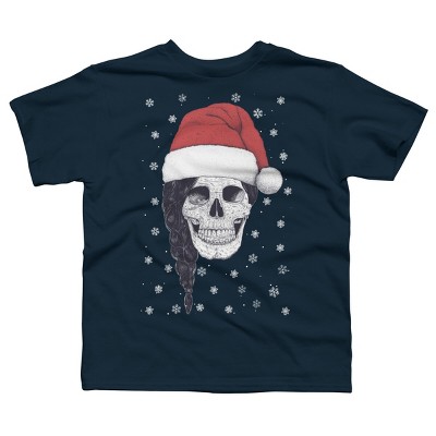 Boy's Design By Humans Christmas skull By kodamorkovkart T-Shirt