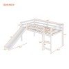 CAVINAS Twin Size Solid Wood  Loft Bed with Slide & Ladder & Fence,Low Bed Frame for Kids Room,Bedroom - 4 of 4