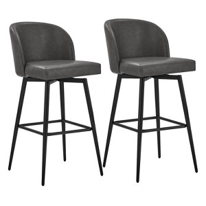 Spruce&Spring Swivel Barstool with Metal Legs Set - 1 of 4