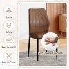 Gulches Brown Black Shell Pattern Tech Fabric Dining Chair Set of 6 Ergonomic 37 inch High Back 16 inch Seat Depth Adjustable Feet Kitchen Room - 3 of 4