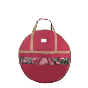 Hastings Home Wreath Storage Bag - Can Hold Up to 48-inch Artificial Wreath with Compartment for Ornaments - 1 of 4