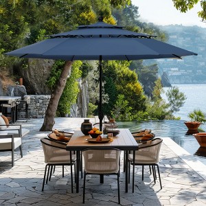 Captiva Designs 10ft Outdoor Patio Umbrella – Large 3-Tier Vented Umbrella with 8 Sturdy Ribs and 1.5" Pole (Base Not Included) - 1 of 4
