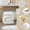Upholstered Ottoman S-shape Makeup Vanity Stool Footstool, Velvet/Teddy - ModernLuxe - 4 of 4