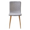 Homy Casa Modern Dining Chairs with Fabric Seat & Faux Leather Back, Wood-Grain Metal Legs, Set of 4, Gray & Black - 4 of 4