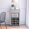 Vynxaria 37-Inch Bar Serving Carts, Light Gray Finish, Twelve Wine Cubbies - 2 of 4
