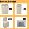 JANSNO PE Rattan Powder Coating Frame Laundry Hamper With Lid, 100L Capacity - 4 of 4