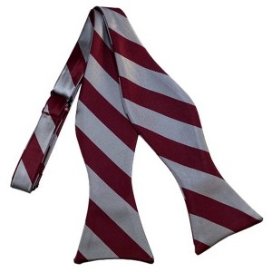 Men's 2.75" x 4.75" Adjustable 16" - 22" Self-Tie College Stripe Bow Tie - 1 of 3