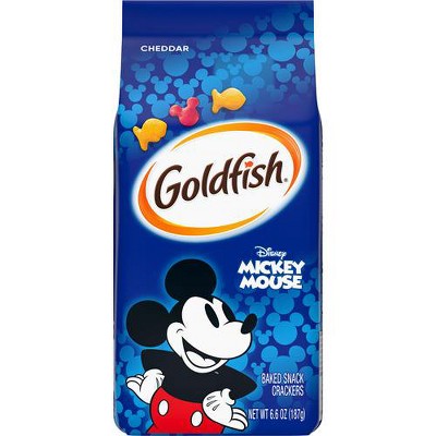 Goldfish Disney Mickey Mouse Cheddar Crackers, Snack Crackers, 6.6 Oz Bag - Pack of 4