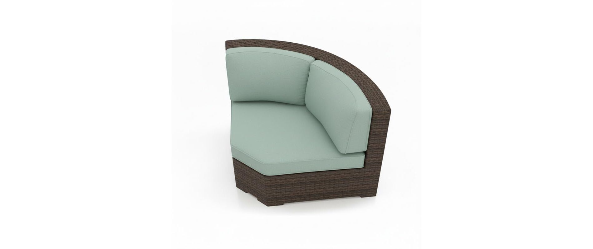 Covers & All Malibu 62.5 in L 45° Sectional Corner, Java Wicker w / Sunbrella
