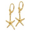 Black Bow Jewelry Polished Pencil Starfish Lever Back Earrings in 14k Yellow Gold - 2 of 4