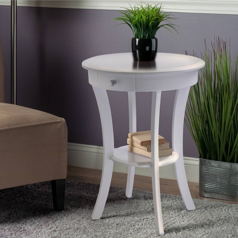 Sasha Round Accent Table - White - Winsome, 6 of 10