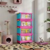 MAYEERTY 20" Side 4 Tiers Plastic Folding Storage Cabinet with Wheels Magnetic Door Happy Color for Living Room Small Space - 2 of 4