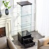 Hrinhom 59"H Glass Display Cabinet, Floor Standing Storage Cabinet with Drawers - 3 of 4