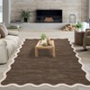 COZONY Washable Area Rug, Scalloped Edge Design, Non-Slip Low Pile Stain Resistant Carpet for Living Room, Bedroom - 3 of 4