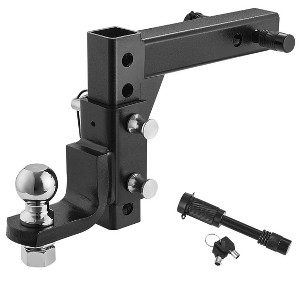 VEVOR Adjustable Trailer Hitch, Fit 2-Inch Receiver, Trailer Hitch Ball Mount with 2-Inch Ball & Pin, 7500 lbs Capacity, 9-Inch Drop, Black - 1 of 4