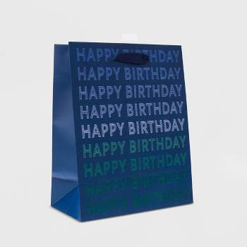Large Blue Heart Gift Bag With Tissue Paper For Men Women - Temu