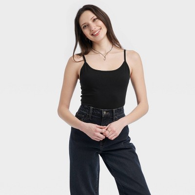 Buy Women Black Solid Casual Tank Top Online - 708137