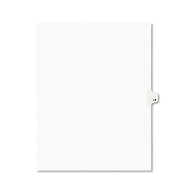 Avery-Style Legal Exhibit Side Tab Divider Title: 38 Letter White 25/Pack 01038