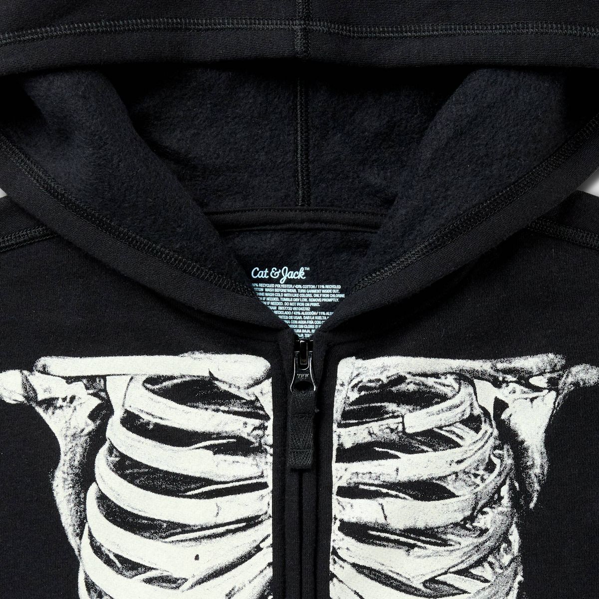 Kids' Adaptive Skeleton Fleece 2-Way Zipper Hoodie and Jogger Pants Set - Cat & Jack™ - thumbnail 3