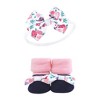 Hudson Baby Infant Girl Headband and Socks Giftset, Bright Pink Floral, One Size - 4 of 4