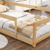 CAVINAS Twin Size Bed Frame with House-Style Headboard & Fences,Modern Floor Bed for Kids Room,Bedroom - 4 of 4