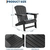 Modern HDPE Adirondack Chair Set of 2/4 0r with 2 Side Tables - Oversize 380LB,Weather Resistant,Firepit,Wooden Texture for Deck,Pool,Porch - 4 of 4