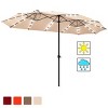 Costway 15Ft Patio Double-Sided Solar LED Market Umbrella Crank BeigeTanOrangeBurgundy - image 2 of 4