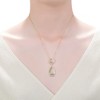 Sophisticated rhodium and 14k gold plated pendant necklace with dazzling cubic zirconia accents for a touch of luxury - 2 of 3