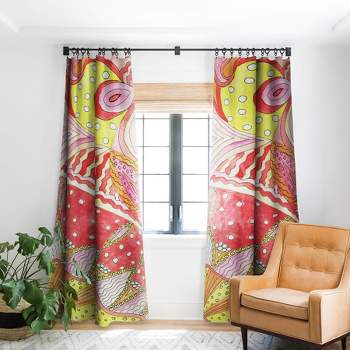 Rosie Brown Swirls 84" x 50" Single Panel Blackout Window Curtain - Deny Designs