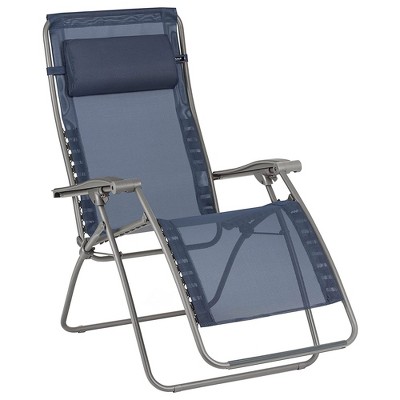 Lafuma RSXA Clip XL Bayline Relaxation Outdoor Zero Gravity Steel Folding Recliner Chair for Camping, Backyards, Patio, Lawn, and Garden, Ocean