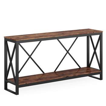Tribesigns 70.9 Inch Industrial Extra Long Console Table with Open Storage Shelf