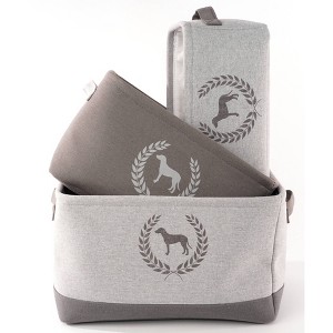 Precious Tails Linen Storage Bins - 3pk - Dog Crest - 1 of 4